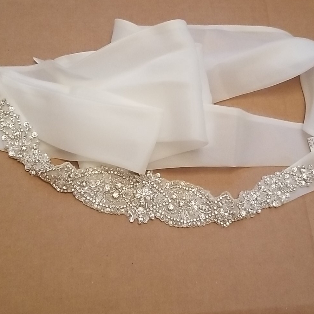 Allure Bridal Sash Style S33- Ivory
